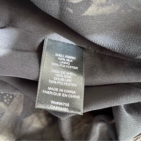 Rebecca Taylor Dress Women Size 10 Silk Gold Leaf Scrunched Tie Mini Ruched T - Picture 10 of 11